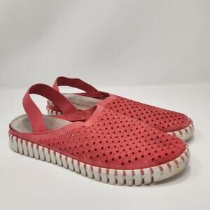 Ilse Jacobsen Tulip Coral Pink Slingback Sandal Size 40 US 10 Flats Slip On Shoe